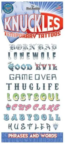 Knokkel Tattoos Phrases And Words