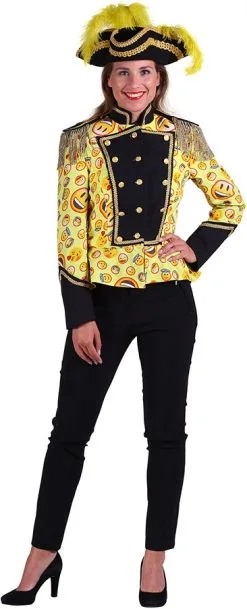 Korte Carnavalsjas Fantasy Smiley Voor Dames