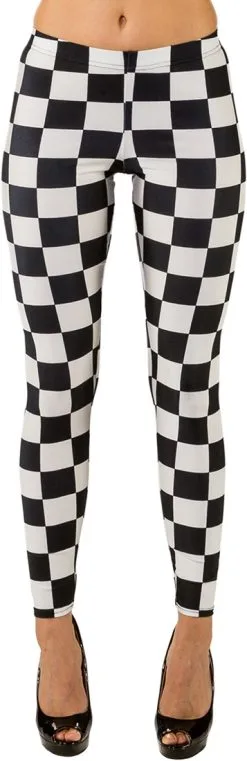 Legging Zwart/Wit Geblokt