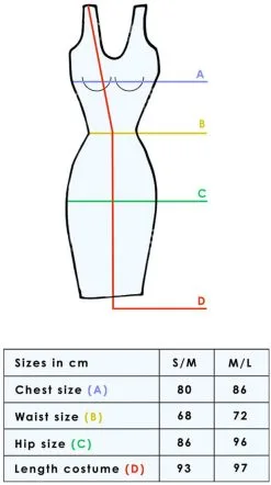 LEG AVENUE Halloween Outfit Grim Reaper Dame -Kostuum Winkel maattabel 47