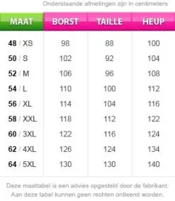 Indianenpak Cheveyo Voor Heren 5 Indianenpak Cheveyo Voor Heren -Kostuum Winkel maattabel 55