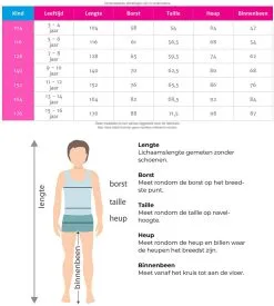 Cowgirl Kostuum Buffalo Voor Meisjes -Kostuum Winkel maattabel 9009 5