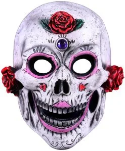 Masker Catrina Roses Latex - Day Of The Dead