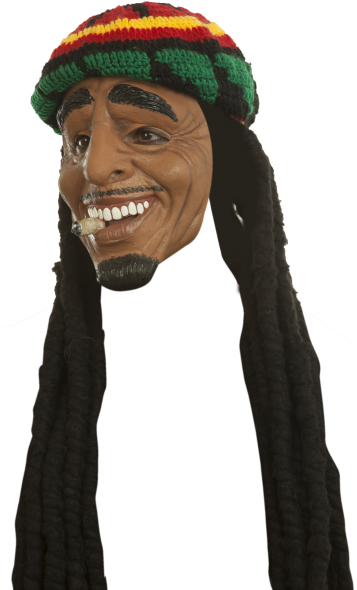 Masker Rasta Met Muts Luxe (latex) 1 Masker Rasta Met Muts Luxe (latex)