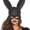 LEG AVENUE Masker Sexy Bunny Zwart Glitter