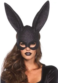 LEG AVENUE Masker Sexy Bunny Zwart Glitter