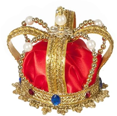 Mini Kroon Luxe Goud-Rood Met Clips 2 Mini Kroon Luxe Goud-Rood Met Clips - Afbeelding 2