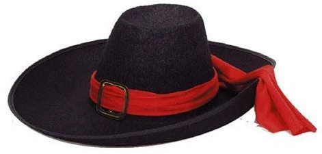 Musketierhoed Zwart 1 Musketierhoed Zwart