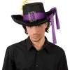 Musketiers Hoed Zwart/Paars