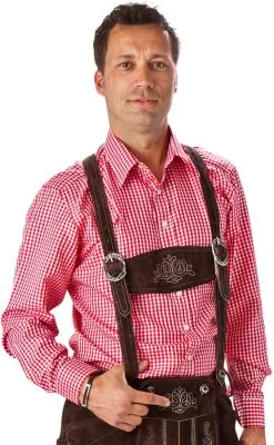 Oktoberfest Blouse Heren Rood-Wit