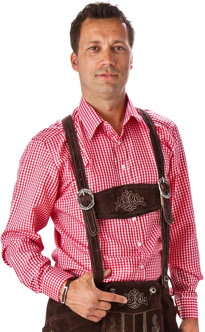 Oktoberfest Blouse Heren Rood-Wit 1 Oktoberfest Blouse Heren Rood-Wit