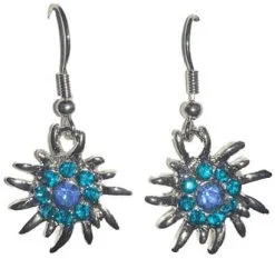 Oktoberfest Oorbellen Edelweiss Turquoise