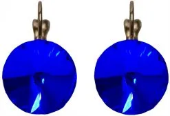 Oorbellen Diamanten Rond Blauw