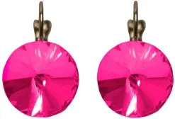 Oorbellen Diamanten Rond Pink