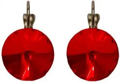 Oorbellen Diamanten Rond Rood