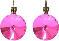 Oorbellen Diamanten Rond Roze