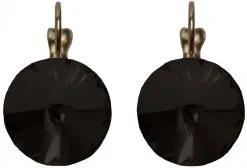 Oorbellen Diamanten Rond Zwart