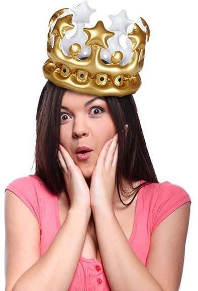 Opblaasbare Koningskroon Goud 2 Opblaasbare Koningskroon Goud - Afbeelding 2