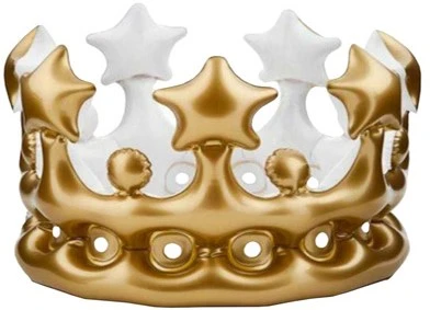 Opblaasbare Koningskroon Goud 1 Opblaasbare Koningskroon Goud