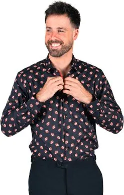 Overhemd Heren Steek Rood-Wit -Kostuum Winkel overhemd heren steek rood wit 1