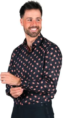 Overhemd Heren Steek Rood-Wit -Kostuum Winkel overhemd heren steek rood wit 2