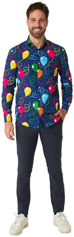 Overhemd Suitmeister Confetti Balloons Navy 5 Overhemd Suitmeister Confetti Balloons Navy -Kostuum Winkel overhemd suitmeister confetti balloons navy 2