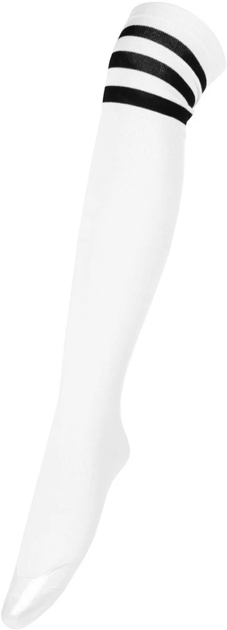 Overknees / Cheerleader Sokken Wit-Zwart 1 Overknees / Cheerleader Sokken Wit-Zwart