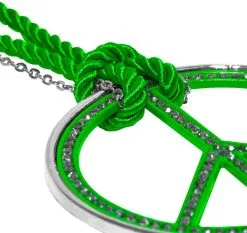 Peace Ketting Groot Neon Groen + Strass -Kostuum Winkel peace ketting groot neon groen plus strass 3