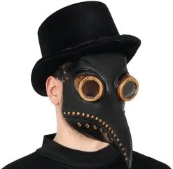 Pest Masker Zwart-Goud Latex