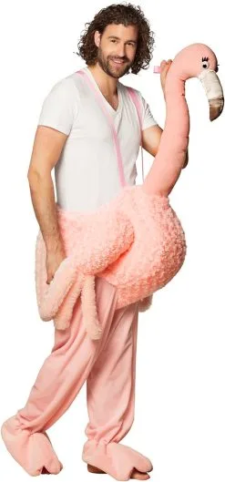 Piggyback Kostuum Flamingo Luxe -Kostuum Winkel piggyback kostuum flamingo luxe 2