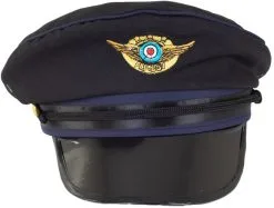 Pilotenpet Zwart/Blauw