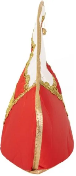 Prinsenmuts - Steek Rood/Geel/Blauw (Goud) -Kostuum Winkel prinsenmuts steek rood geel blauw goud achterkant