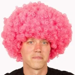 Pruik Afro Groot Pink