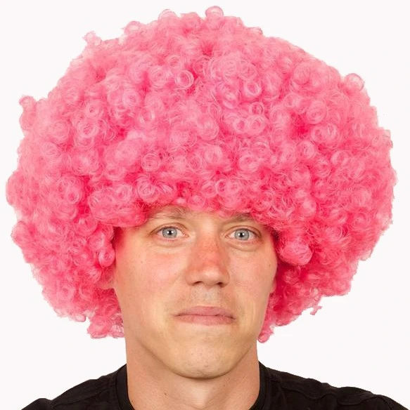 Pruik Afro Groot Pink 1 Pruik Afro Groot Pink