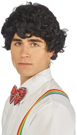 Pruik Heer Krullend Zwart