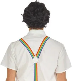 Pruik Heer Krullend Zwart -Kostuum Winkel pruik heer krullend zwart achterkant