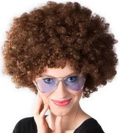 Pruik Oversized Afro Bruin