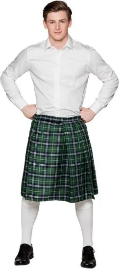 Schotse Kilt Groen (60cm) -Kostuum Winkel schotse kilt groen 60cm 2