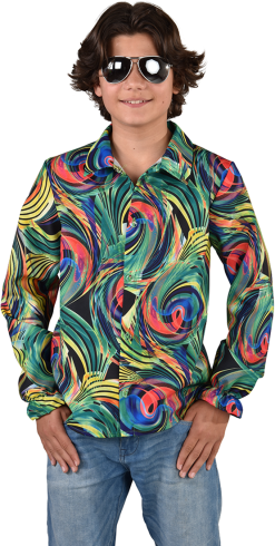 Seventies Hemd Green Circles Voor Jongens