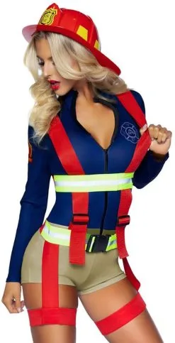 LEG AVENUE Sexy Catsuit Brandweervrouw - Hot Zone Honey -Kostuum Winkel sexy catsuit brandweervrouw hot zone honey 1