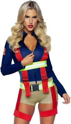 LEG AVENUE Sexy Catsuit Brandweervrouw - Hot Zone Honey -Kostuum Winkel sexy catsuit brandweervrouw hot zone honey 2
