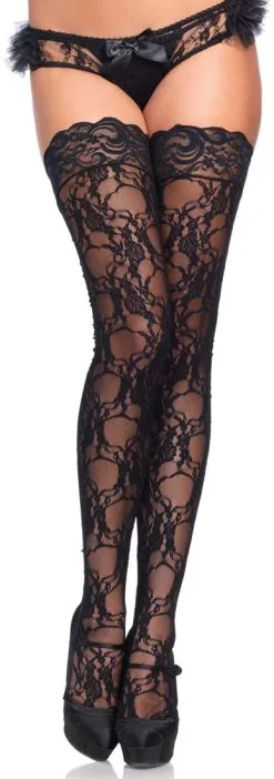 LEG AVENUE Sexy Overknee Kant Zwart