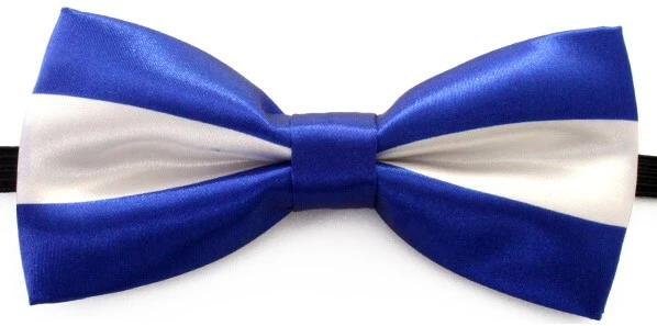 Strikje Satijn Luxe Blauw-Wit 1 Strikje Satijn Luxe Blauw-Wit