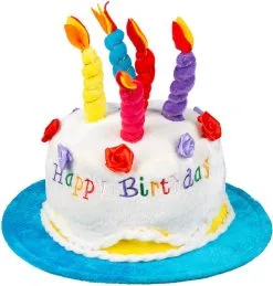 Taarthoed Happy Birthday Lichtblauw