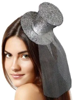 Tiara Glitter Hoedje Zilver