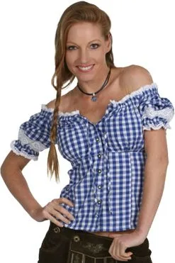 Tiroler Blouse Emma Luxe Blauw