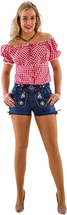 Tiroler Dames Trachten Jeans Kort
