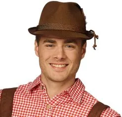 Tiroler Hoed Bruin -Kostuum Winkel tiroler hoed bruin voorbeeld 2