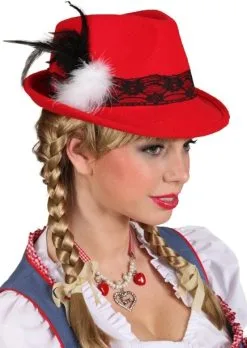 Tiroler Hoed Rood Voor Dames
