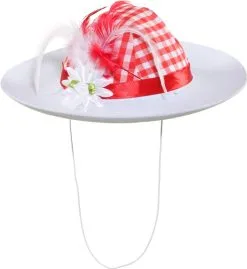 Tiroler Hoed Rood/Wit Voor Dames